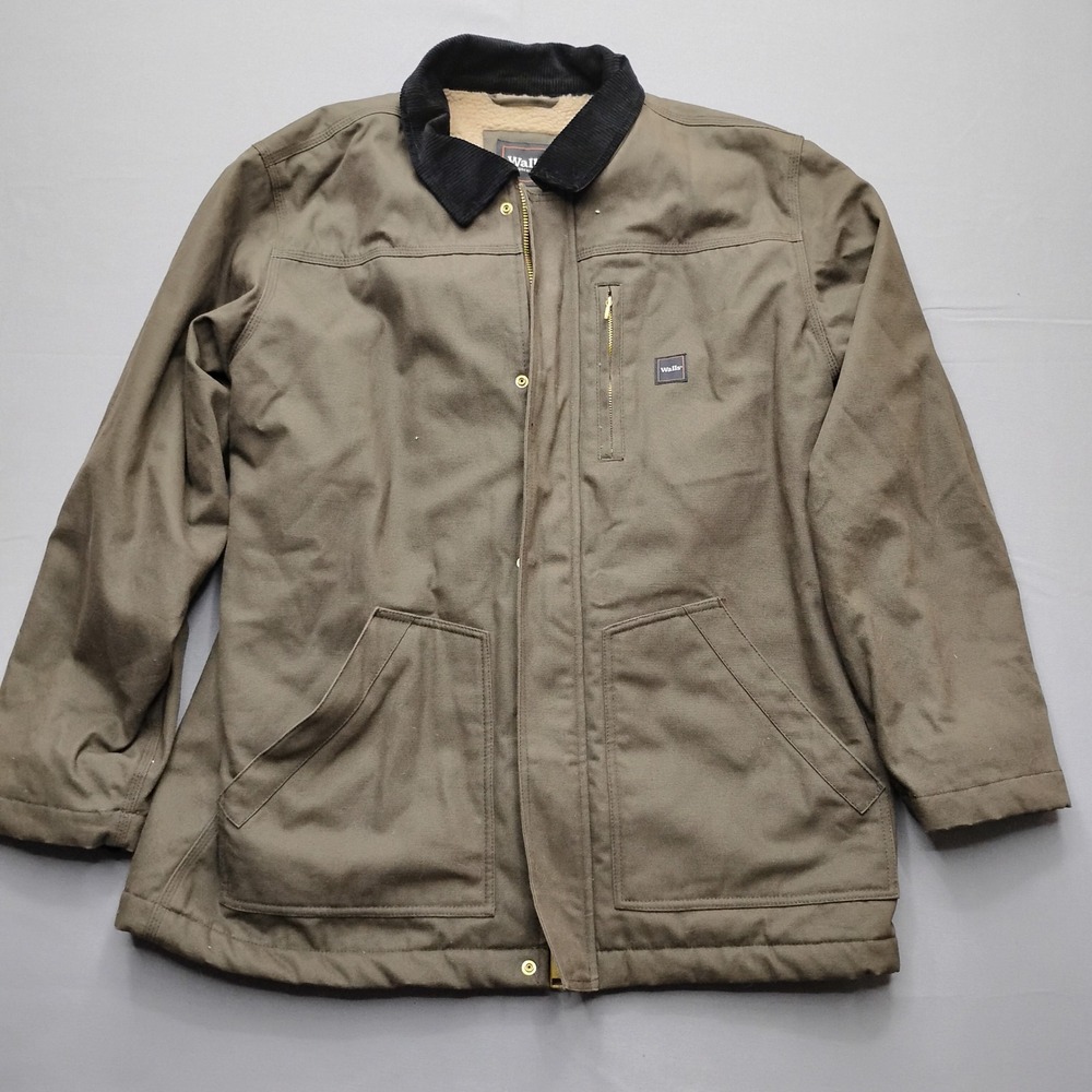 Walls Workwear Mens XL Sherpa Lined Duck Canvas Chore Jacket Corduroy Collar